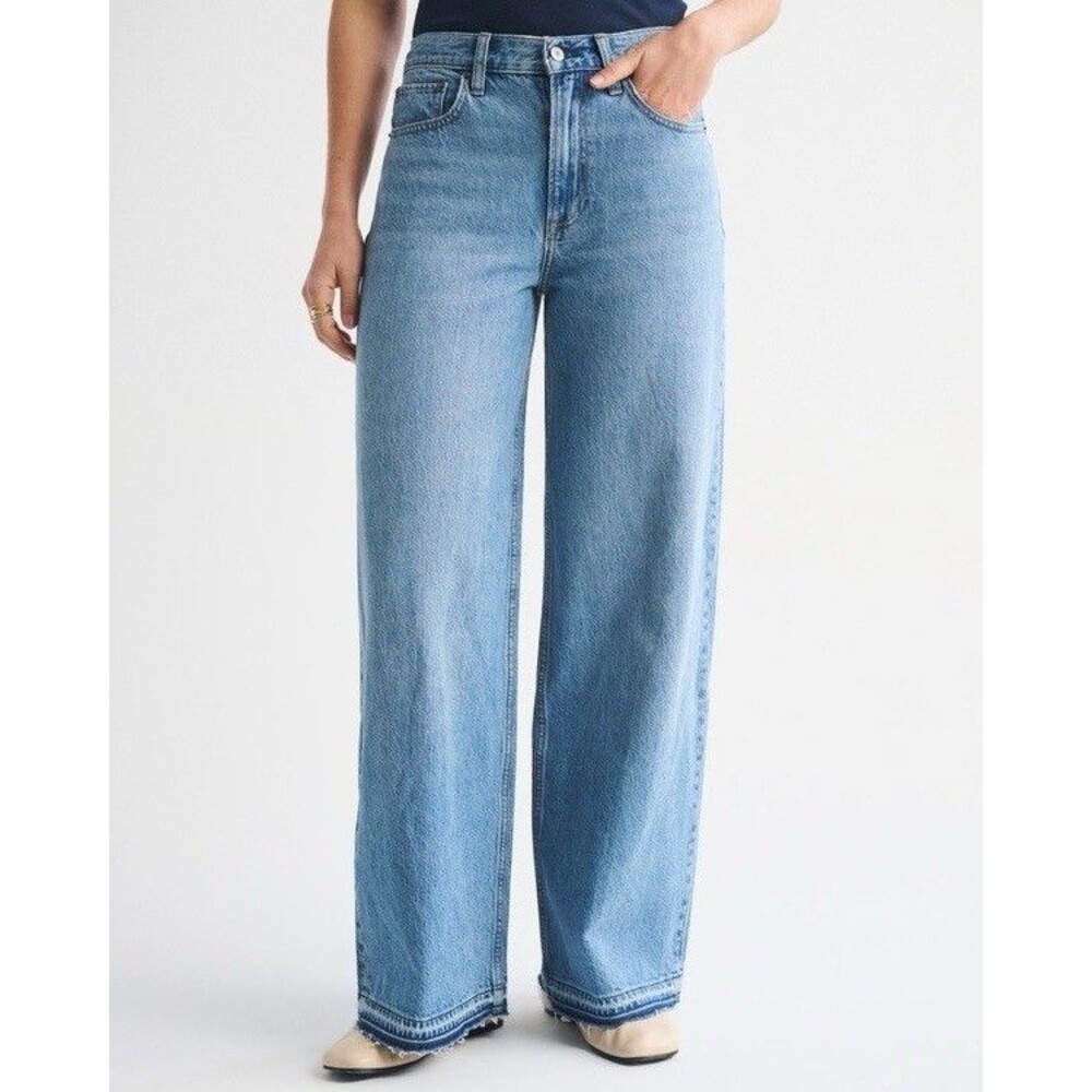 Abercrombie Fitch Jeans The Wide Leg High Rise Denim Jeans SZ 24 - Picture 6 of 16